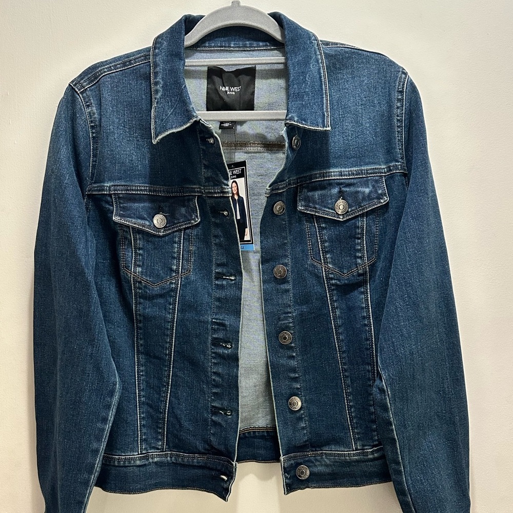 New Women’s Nine West Denim Jean Jacket L